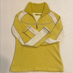 Prana Mustard and Cream Knit Sweater